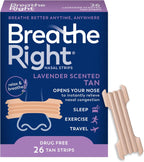 Breathe Right Nasal Strips, Relieves Nasal Congestion, Lavender Scent, Tan