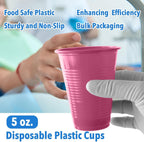 100 PCs Dental Grade Disposable 5oz Plastic Cup Pink Sturdy & Durable for Drinking Cup | Perfect as Rinsing Cup, Mouthwash
