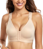 DotVol Non-Wired Post Surgery Bra with Front Closure Adjustable Straps
