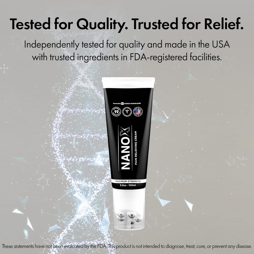 NANOXTREME Pain Relief Cream, 3.3oz Roll-on | Fast-Acting Topical for Muscle, Joint & Nerve, Deep-Absorbing, Long-Lasting Formula, Natural Ingredients, Cooling, USA Made