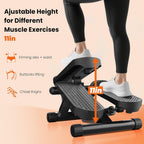 Sweetcrispy Mini Stair Steppers with Resistance Bands for Exercise at Home, Portable Exercise Twist Stepper Machine for Full Body Workout, 300LBS Capacity