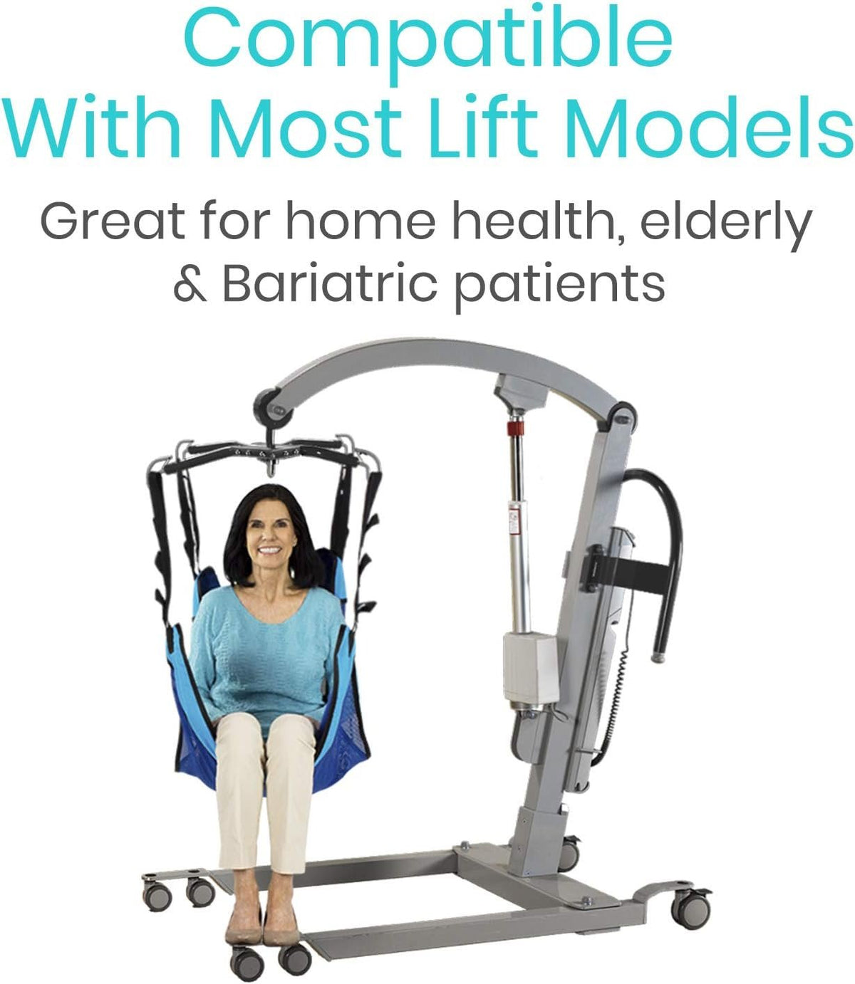 Vive Patient Lift Sling with Opening (400lb Capacity) - Lifting Aid Straps | For Transfer - Commode Chair for Hydrolic Medical Full Body Device for Elderly, Bariatric, Nursing, Caregiver - Mesh Support