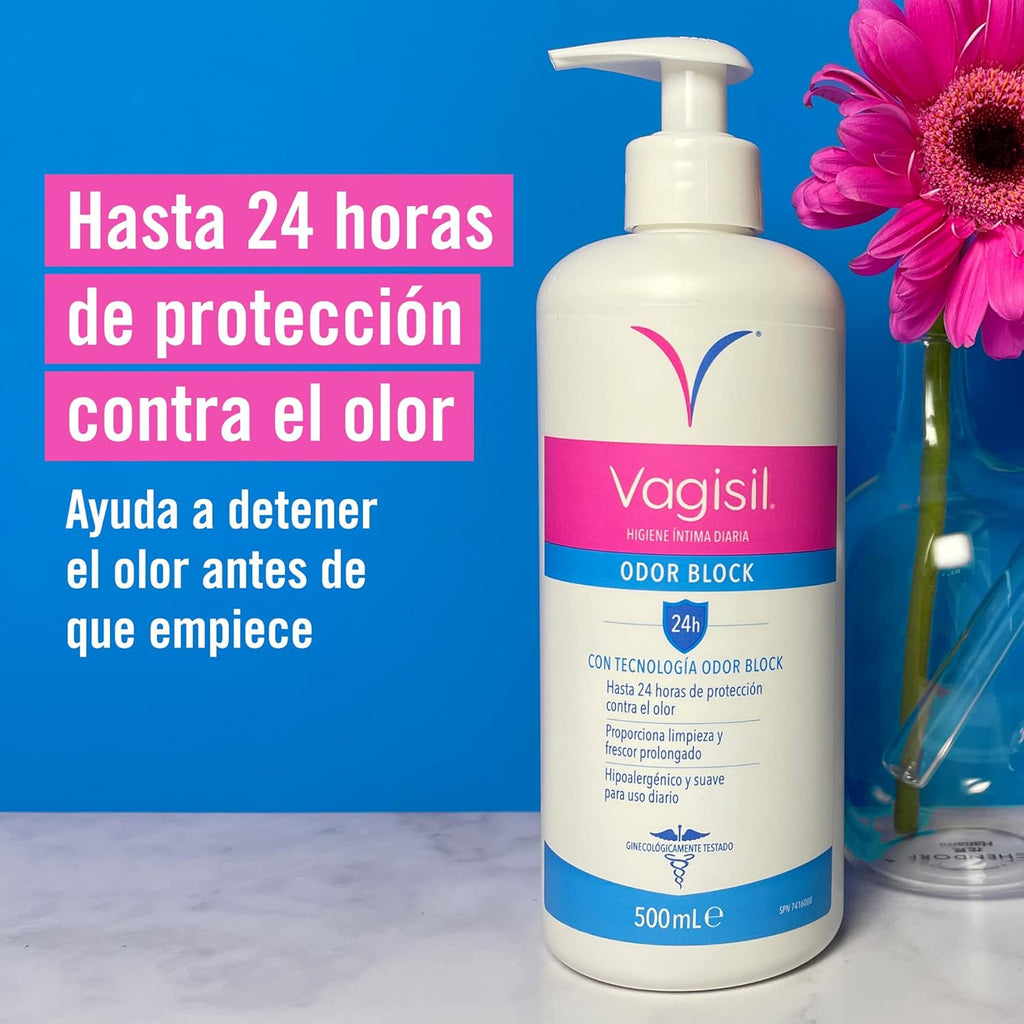Vagisil Daily Intimate Hygiene Odor Block, 24H Odor Protection, Hypoallergenic, Confidence All Day, 500ml