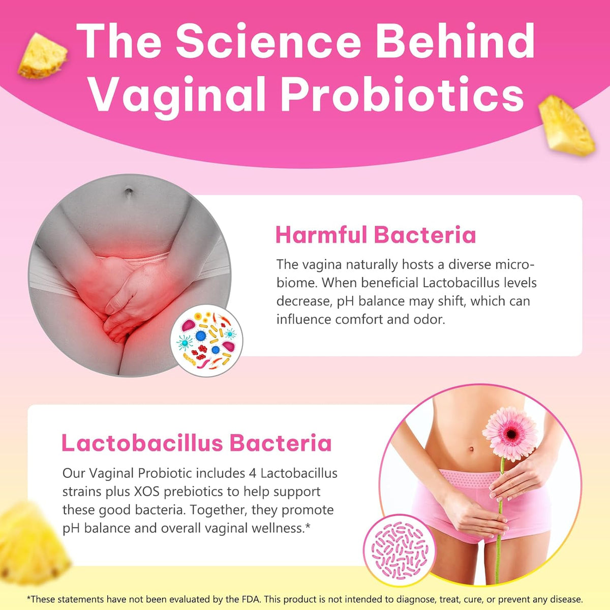 Probiotic Gummies for Women 60 PCS, pH Balance, Supports Gut Health and Immune System, Prebiotic and Lactobacilli Blend