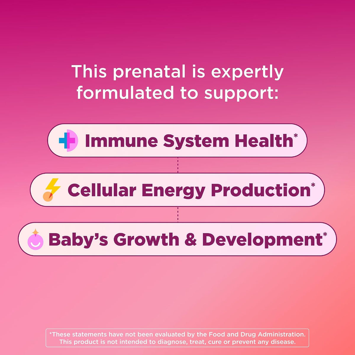 OLLY Prenatal Multivitamin Gummy, Daily Blend for Mommy & Baby - 60 Count