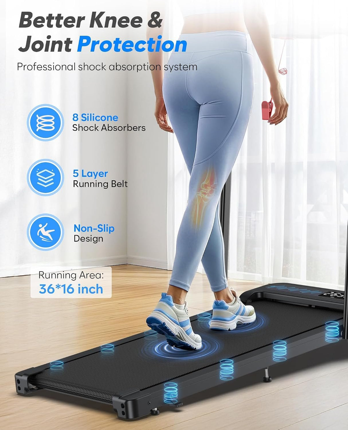 Cardirun Walking Pad with Incline and Stable Handle Bar, Foldable Treadmill