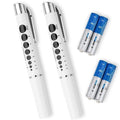 PrimaCare DL-9325-2 LED Diagnostic Reusable and Lightweight Medical Pen Light for Nurse, Student, Doctors EMT, Batteries Included, White, Pack of 2