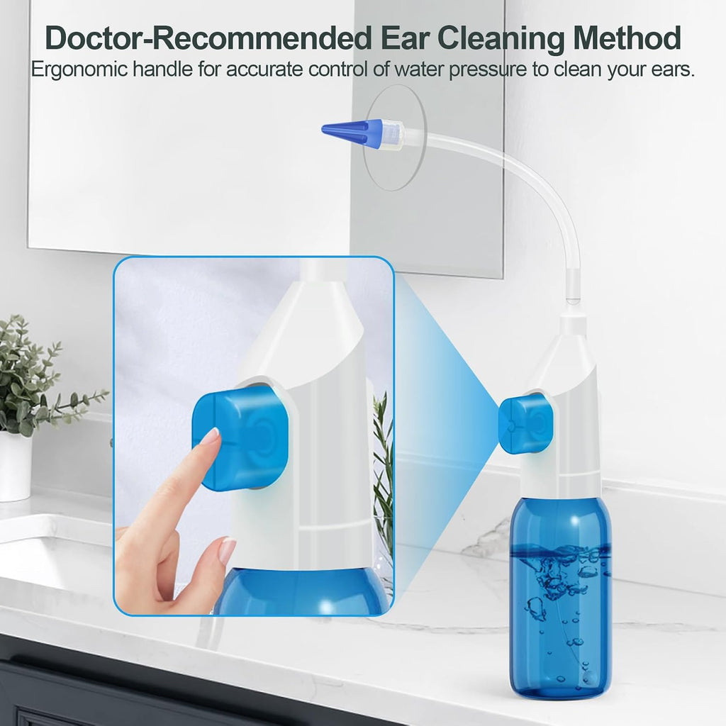 Ear Wax Removal Kit, Ear Cleaning Kits Manual Safe Ear Irrigation Flushing System, Effective Ear Cleaner Earwax Removal Kit, Ear Wax Removal Tool with Ear Basin and 10 Ear Tips