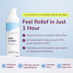 Kindra Daily V Vaginal Moisturizer Lotion - OBGYN Recommended for Dryness & Itch, with Hyaluronic Acid, Prevents Infection & Odor - Estrogen-Free Cream, pH-Balanced Feminine Care - 60 Applications