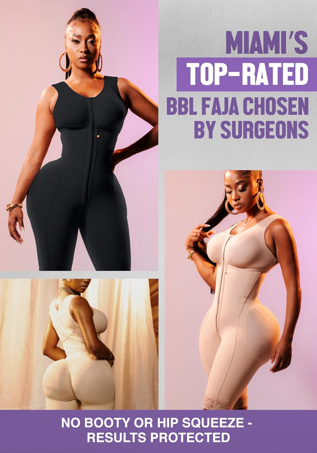 Snatched Body - Women's Stage 1 Faja Colombianas with Bra Shapewear BBL Post Surgery Compression Garment Butt Lifting