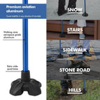 GPTCAMP Walking Cane Quad Base Self Standing 300lbs for Seniors