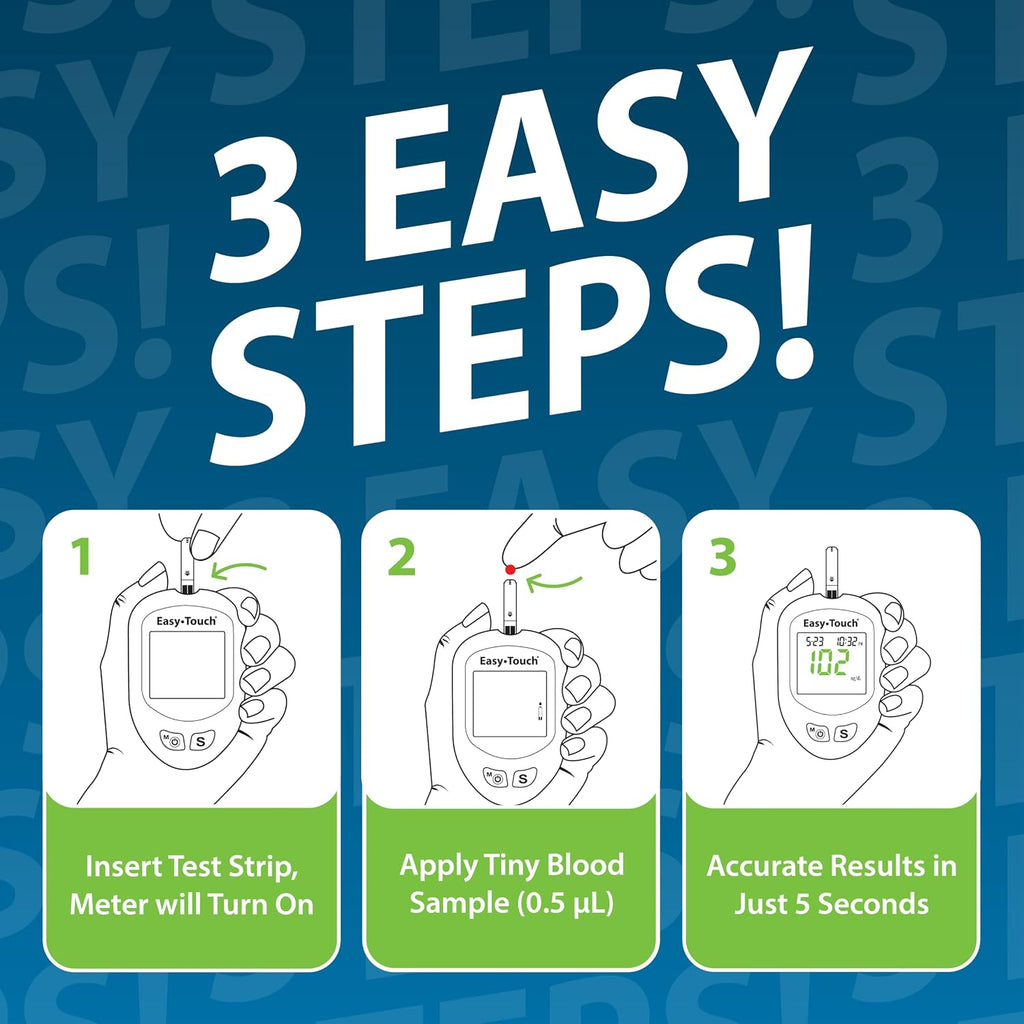 Easy Touch Control Solution Glucose Monitor Kit, Hi & Low, 2 Vials, 4 ml Each | Compatible with EasyTouch Glucose Monitoring System, 4 mL Each