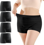 Carer Pack of 4 Disposable Panties Postpartum High Waist Briefs Breathable and Elastic for Pregnancy, Postpartum and Caesarean Section, Black/White, XXL