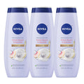 NIVEA Refreshing White Peach and Jasmine Body Wash, Multipack, 3 x 20 FL OZ | Scented Body Wash for Women with Nourishing Serum, Enriched with Provitamin B5 and Vitamin E, Paraben Free