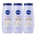 NIVEA Refreshing White Peach and Jasmine Body Wash, Multipack, 3 x 20 FL OZ | Scented Body Wash for Women with Nourishing Serum, Enriched with Provitamin B5 and Vitamin E, Paraben Free