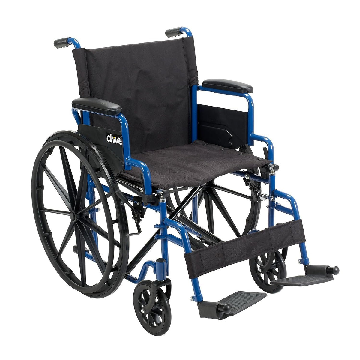 Drive Medical Blue Streak Lightweight Wheelchair, Footrests, 20" Seat
