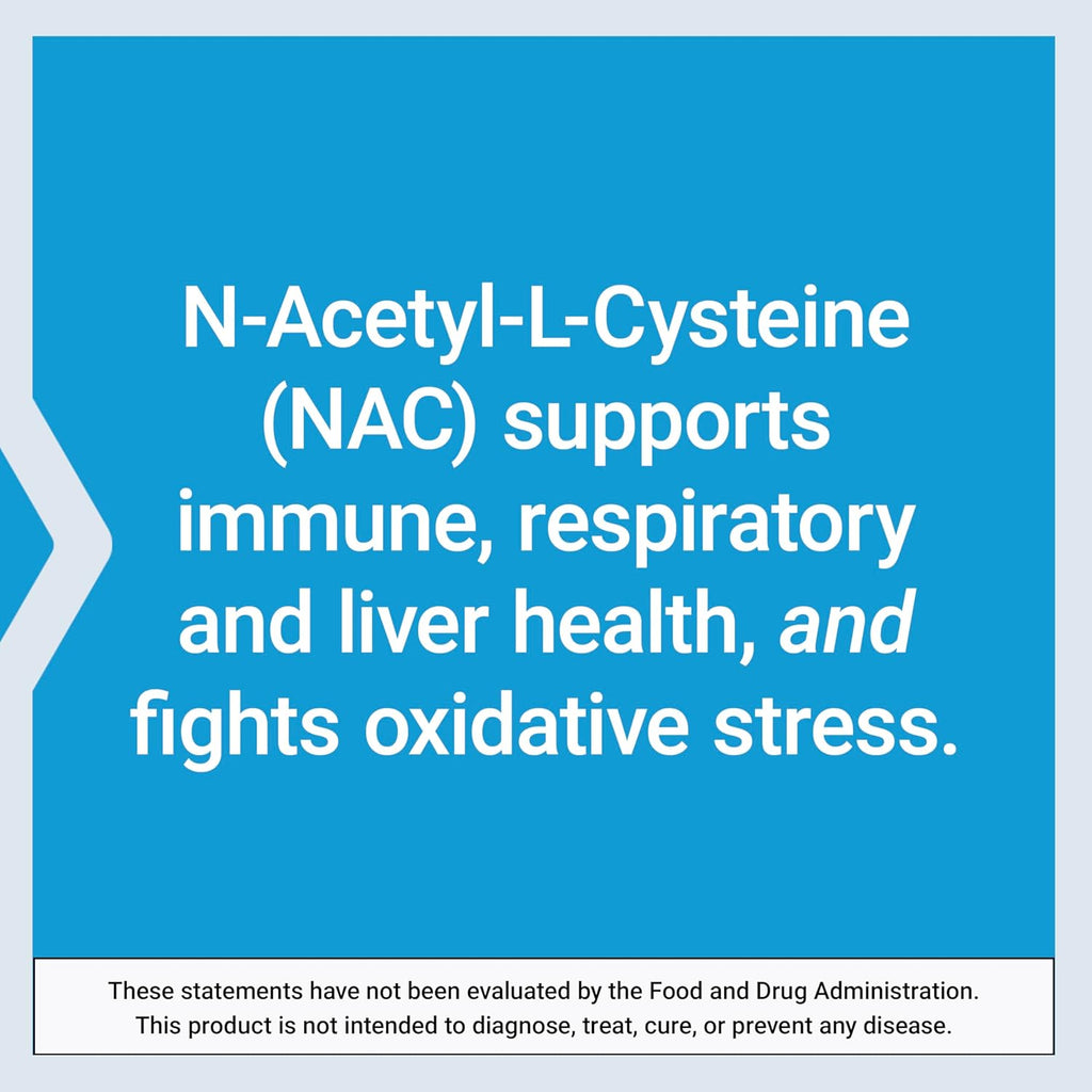 Life Extension N-Acetyl-L-Cysteine (NAC), Immune, Respiratory, Liver Health, NAC 600 mg, Potent antioxidant Support, Free-radicals, Easy to Absorb, 60 Capsules