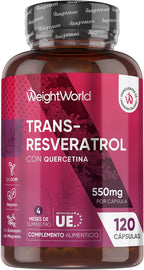 Trans Resveratrol with Quercetin 550mg - 120 Capsules of 98% Japanese Knotweed and Sophora Japonica - 4 Month Supply - Vegan and Gluten Free