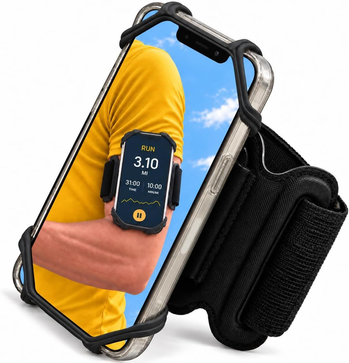 Phone Holder for Running, 360 Rotatable Armband for iPhone Samsung