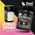 Zeal Naturals Electrolyte Powder - 90 Servings | Keto Electrolytes Powder | Zero Sugar, BCAAs, B-Vitamins | Potassium, Zinc, Magnesium | Hydration Powder Recovery Drink | Lemon Berry