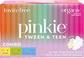 Pinkie Organic Cotton Period Pads for Tweens & Teens - Heavy Flow, 18 Count Combo Pack