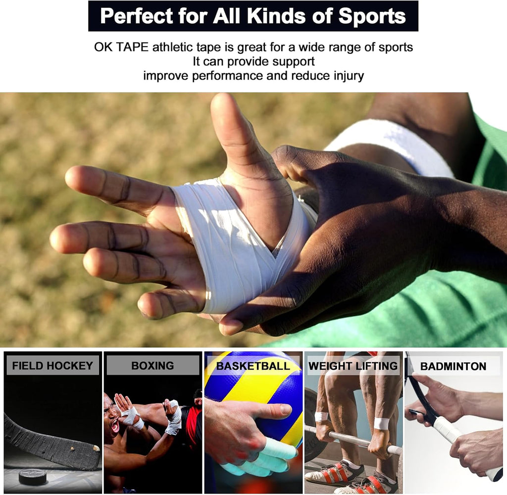 OK TAPE Athletic Sports Tape 4 Packs 45ft Per Roll Pink Strong Adhesion