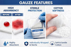 Encare Sterile Premium Gauze Pads 5 cm x 5 cm, 12 Ply | Highly Absorbent, 10 Packs (5 Pads Per Pack | Soft & Breathable for effective First Aid & Wound Management