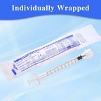 1ml Syringes Without Needle, 20Pack Plastic Syringe With Cap for Liquid, Measuring, Ink Refilling, Oil, Liquids Glue Applicator, Individually Sealed