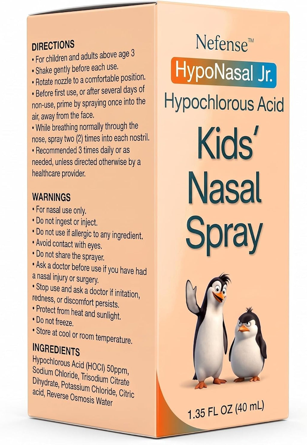 Kids Nasal Spray - HypoNasal Junior, Doctor Approved Hypochlorous Acid Antimicrobial Spray Cleanses Irritants Causing Childhood Congestion Inflammation Allergies and Irritation, Opens Airways