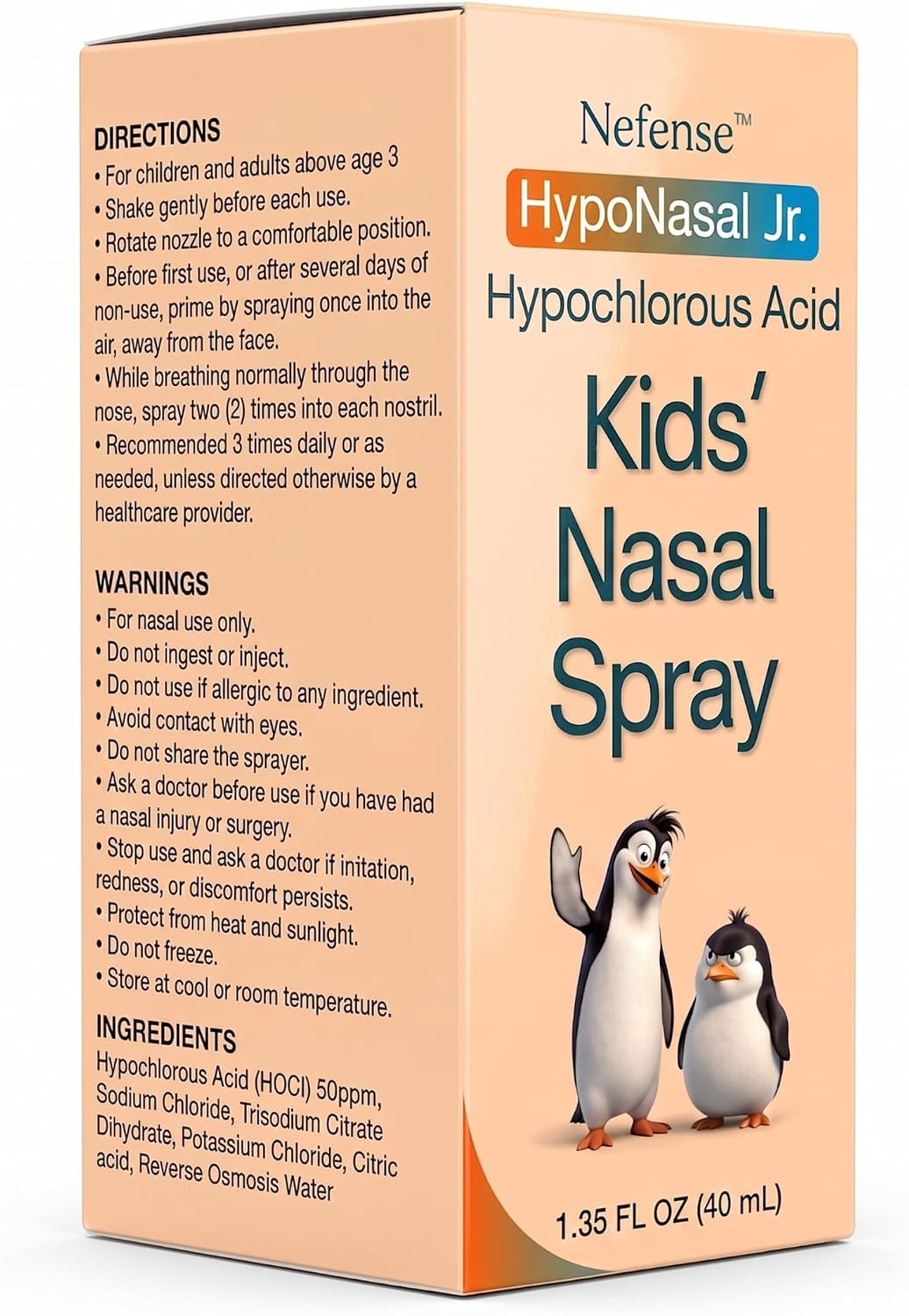 Kids Nasal Spray - HypoNasal Junior, Doctor Approved Hypochlorous Acid Antimicrobial Spray Cleanses Irritants Causing Childhood Congestion Inflammation Allergies and Irritation, Opens Airways