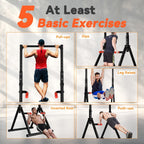 WATBKHE Power Tower Pull Up Dip Station Foldable, Pull Up Bar Station Adjustable, Multi-Function Home Gym, Strength Training Fitness Equipment, Triangular Design, for Home Outdoor