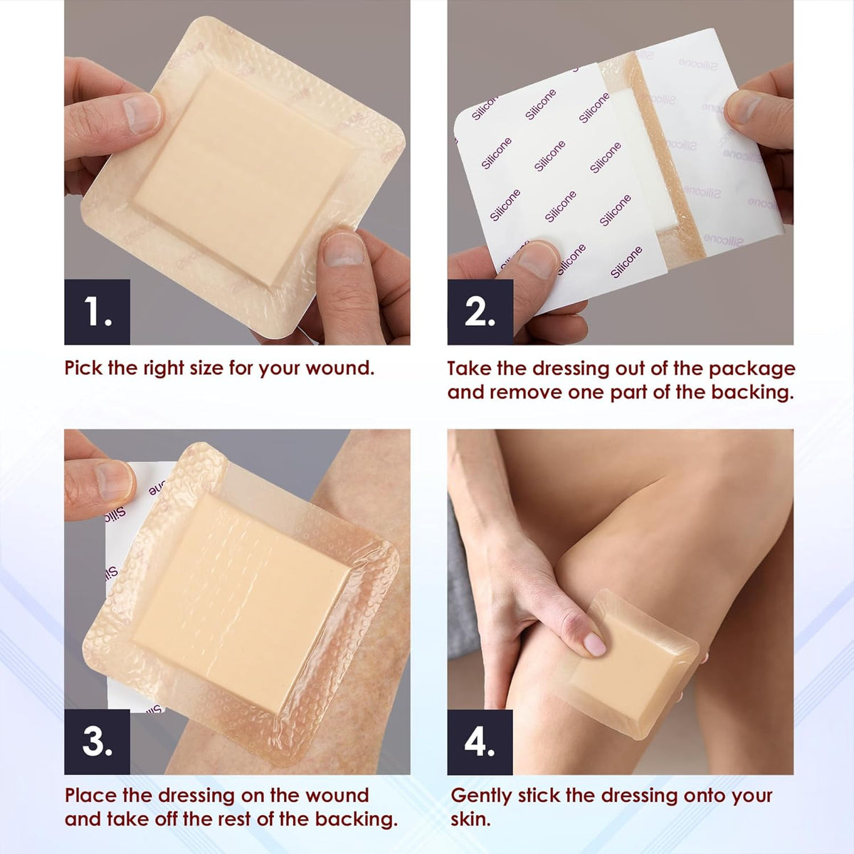 Gauze and Wound Dressings Silicone High Absorbency 10.16 cm