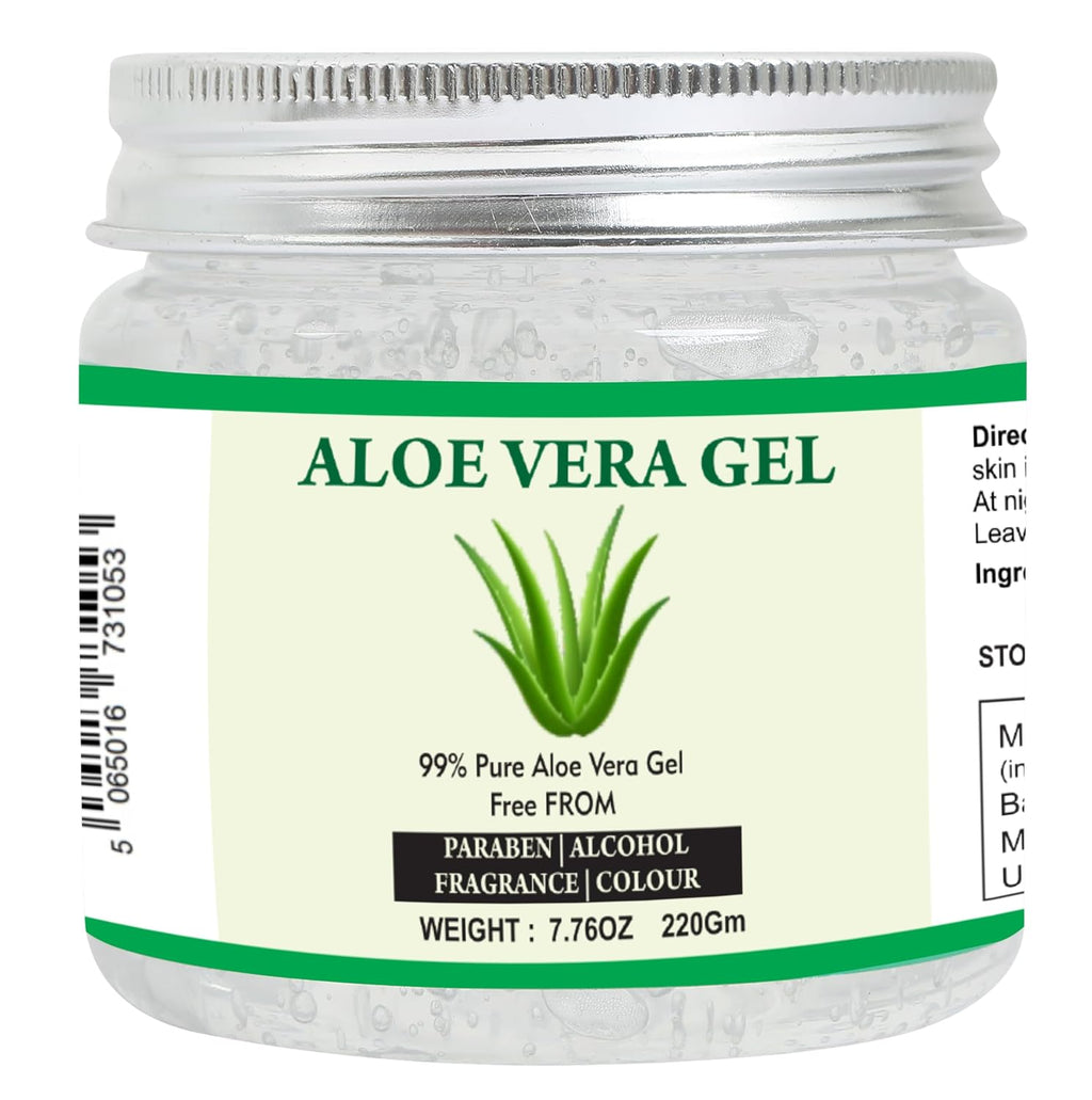 Raslok Aloe Vera Gel | 99% Pure Natural Aloe Gel | For Moisturizing Face Skin & Hair Care,Durable Moisturizing Hydrating Soothing | Non-Sticky (7.76 oz)