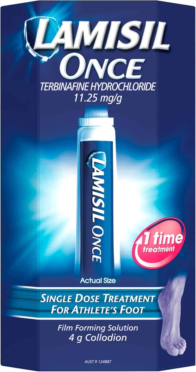Lamisil Once | Single Dose Athlete’s Foot Treatment |Relieves Itching, Burning, Cracking Symptoms| Antifungal Solution 4g