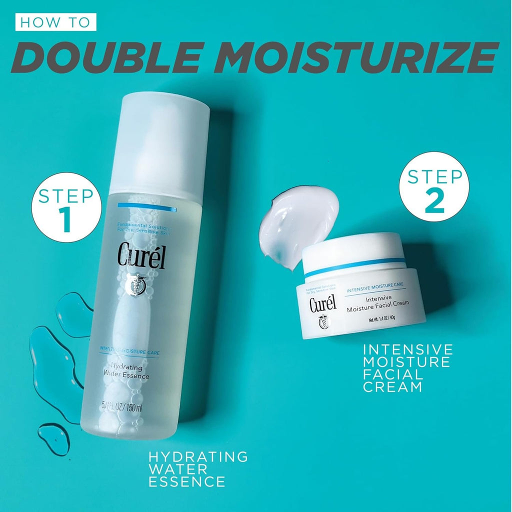 Curel Japanese Skin Care Intensive Face Moisturizer Cream, Hydrating Face Lotion for Dry to Very Dry Sensitive Skin, Anti-Aging, Fragrance-Free, Anti-Wrinkle Japanese Skin Care, 1.4 Oz