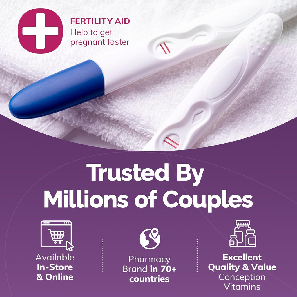 Conceive Plus Women's Fertility Support - Supports Menstrual Regularity & Hormonal Balance - Fertility Supplements for Women with Folate, Vitamin C, Zinc, & Inositol - Prenatal Vitamins - 60 Capsules