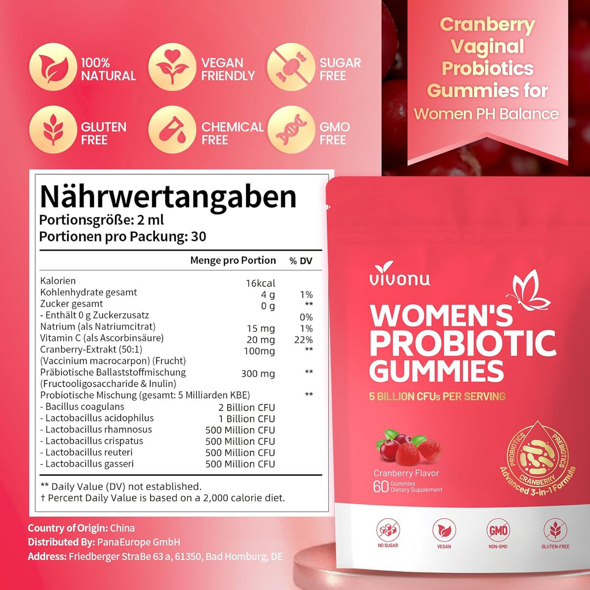 VivoNu Probiotic Supplements 60 G