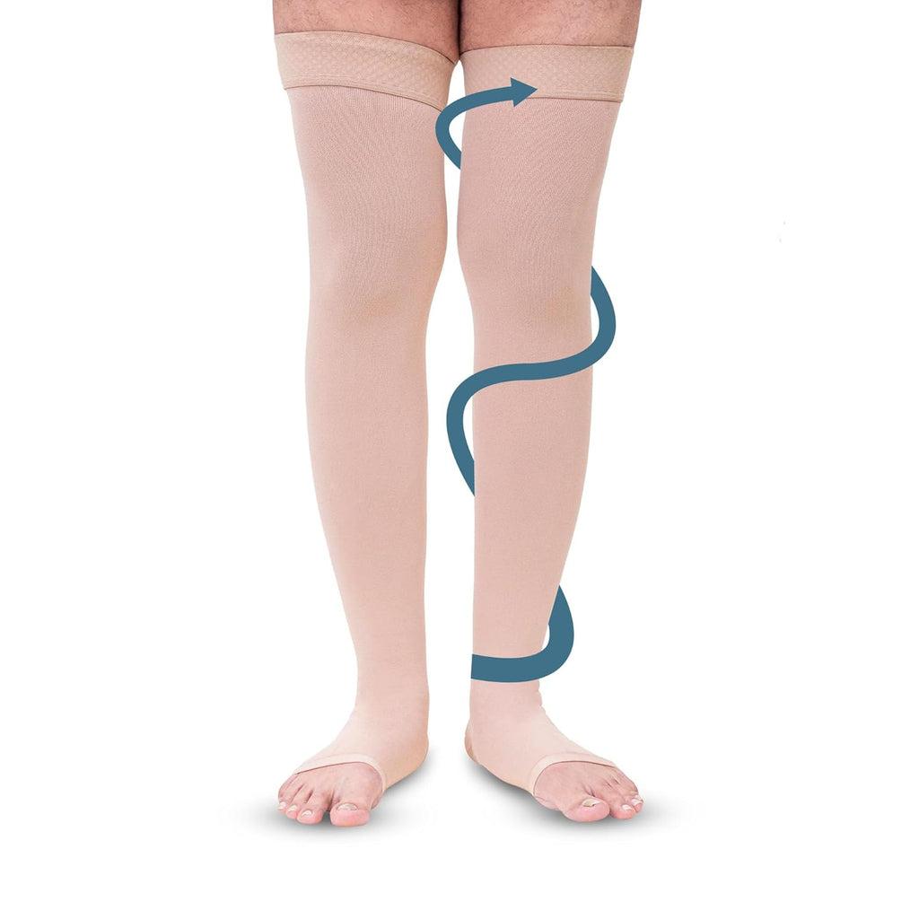 Sorgen Class II Medical Compression Stockings for Varicose Veins | Class 2 Thigh Length | Class II Compression Socks | Varicose veins stockings for Men and Women 23-32 mm Hg (Medium)