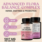 Grow Vitamin Feminine Balance by | Candida Support | Oregano & Caprylic Acid Blend | Vaginal Detox & Cleanse Probiotics | Supports Healthy Intestinal Flora & Immune Function