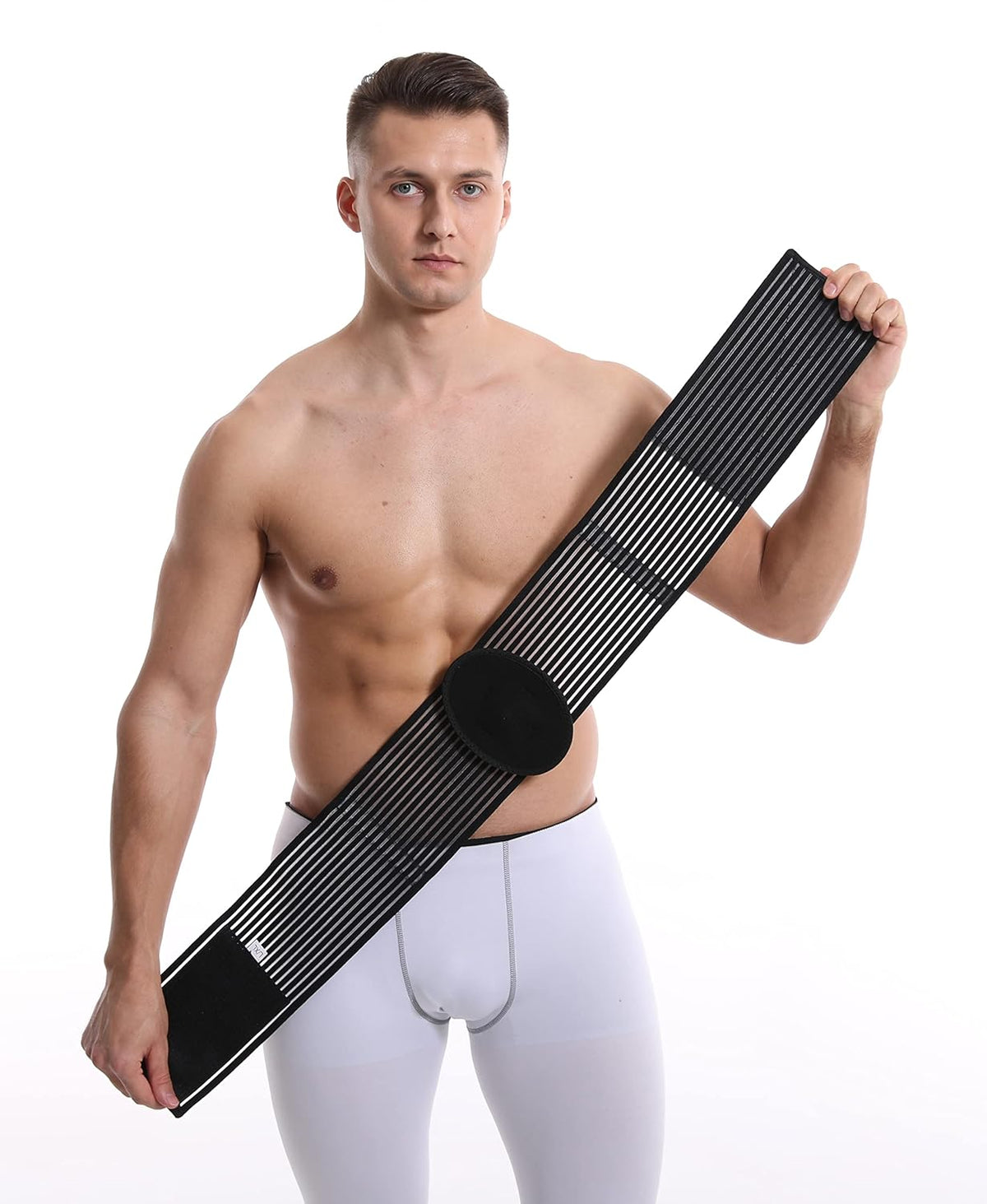 Umbilical Hernia Band - Umbilical Girdle for Men and Women - Epigastric and Incisional Ventral Hernia Belt - Abdominal Diastasis Belt for Men with Navel Support (L/XL)
