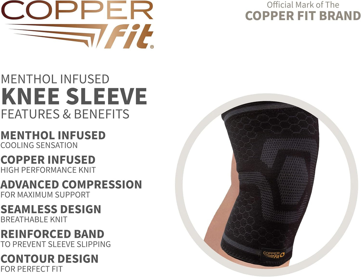 Copper Fit ICE Knee Compression Sleeve Infused with Menthol