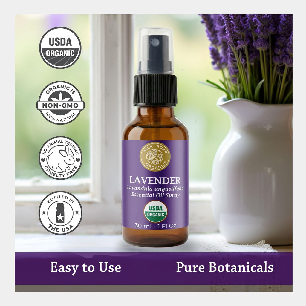 Lavender Essential Oil Calming Spray, USDA Certified | Designed for Rest & Restoration – Stress Relief, Relaxation & Sleep, Emotional Balance, Soften & Soothe Skin.