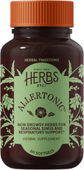 Herbs Etc. Allertonic Softgels, Herbal Allergy Supplement, 60 Count | Herbal Allergy Supplement with Organic Fresh Stinging Nettle, Eyebright, and Mullein for Respiratory Support, Non-Drowsy