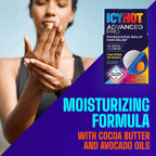 Icy Hot Advanced PRO Pain Relief Massaging Balm, Fast-Acting Max Strength Pain Relief With Menthol 16% and Camphor 11% for Backaches, Joints, Muscle Strains and Arthritis, Essential Oil Scent, 1.25 oz