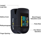 Zacurate 500 Series Fingertip Pulse Oximeter Blood Oxygen Saturation Monitor with Silicon Cover, Batteries and Lanyard (Mystic Black - OLED)