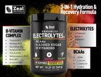 Zeal Naturals Electrolyte Powder - 90 Servings | Keto Electrolytes Powder | Zero Sugar, BCAAs, B-Vitamins | Potassium, Zinc, Magnesium | Hydration Powder Recovery Drink | Passion Fruit Orange Guava