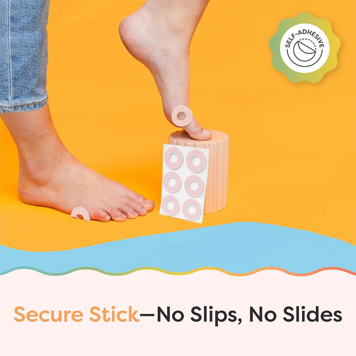 ZenToes Callus Cushions, Water-Resistant Adhesive Corn Pads, 48 Count | Soft foam protects heels & toes from friction, stays on through showers, for active wear. Peels off easily
