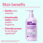 Love Wellness | pH Balanced Feminine Wash | Fragrance-Free | 10 Fl Oz | Aloe vera, Calendula, Carrageenan, Non-irritating, Gentle formula, Sensitive skin, Intimate hygiene, Daily use