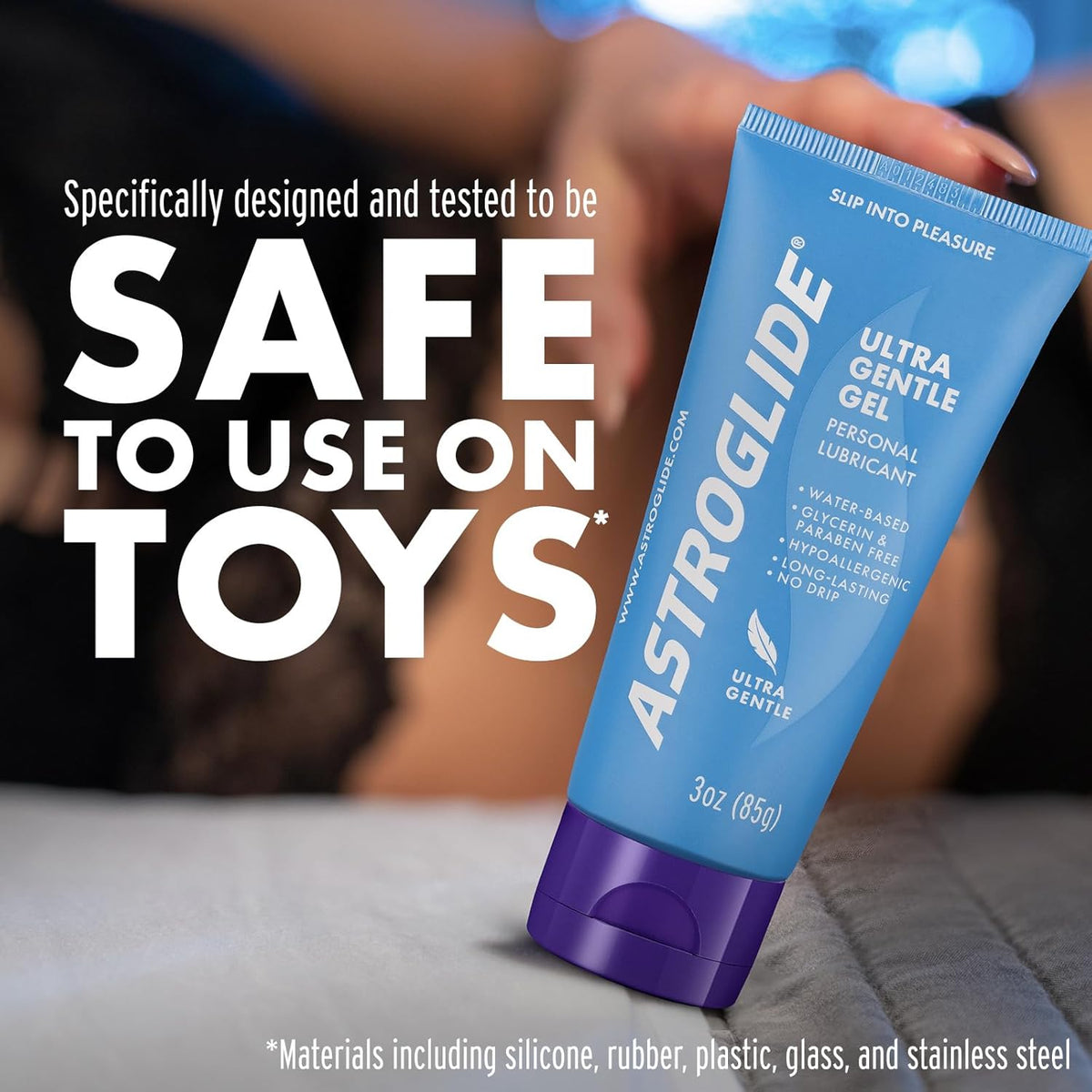 Astroglide Water Based Ultra Gentle Gel Personal Lubricant, Sex Lube for Long-Lasting Pleasure for Men, Women and Couples, Safe for Toys, 85g