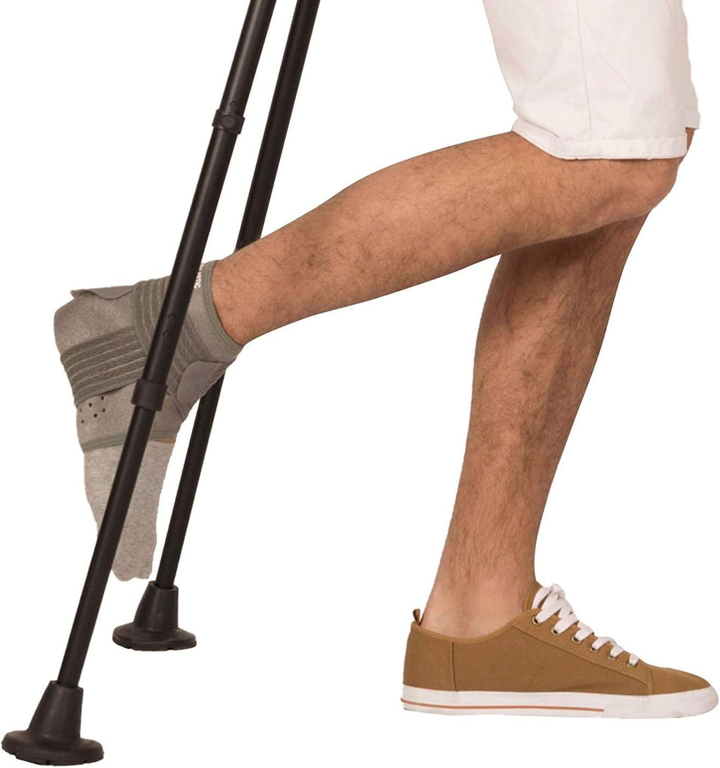 KMINA Crutch Tips 7/8 Inch (x2 Units), All Terrain Non-Slip Cane Tips, Heavy Duty Rubber Replacement, Wide Base Stability, Patented, Made in Europe